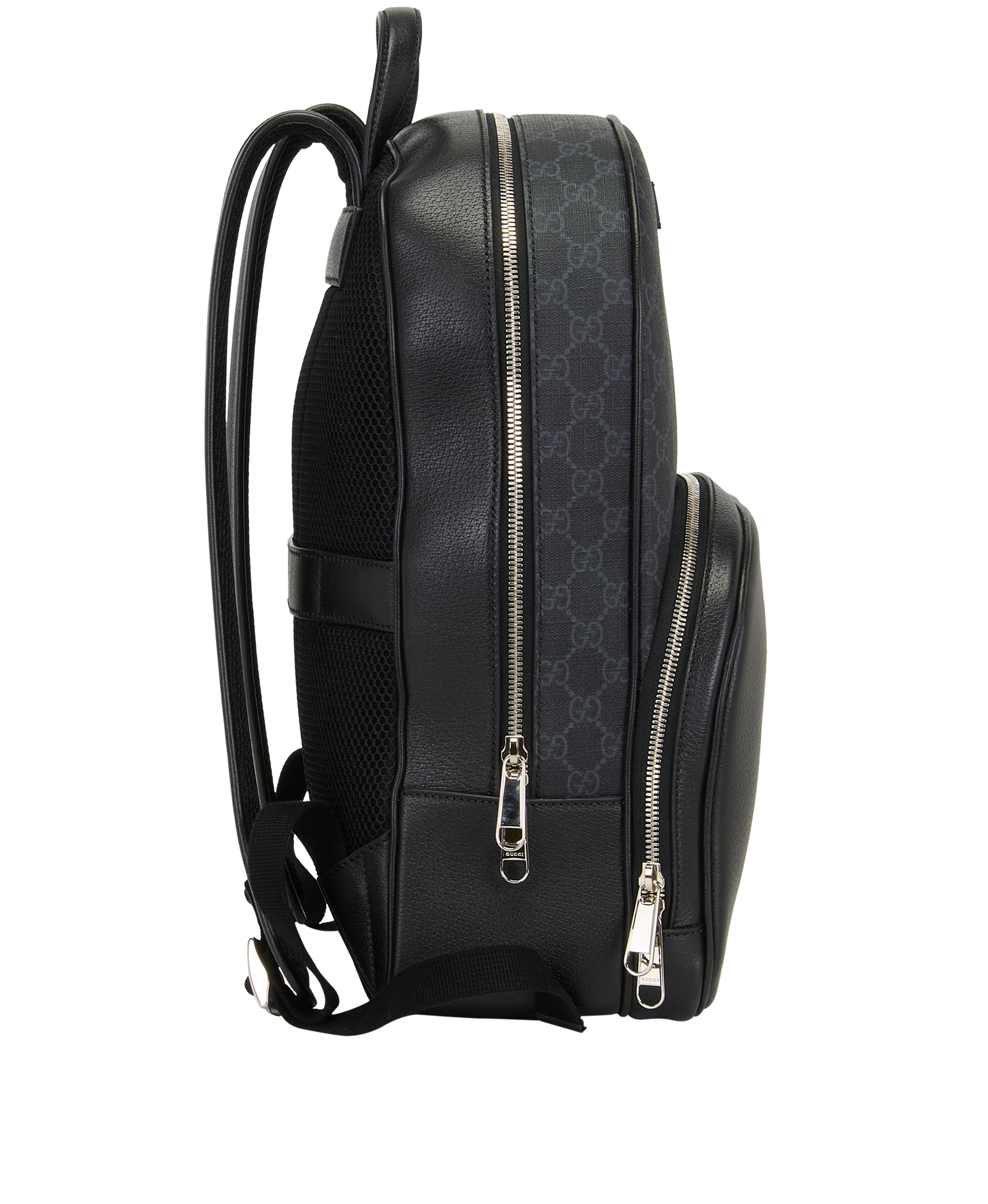 GG Backpack, &pound;750, Handbags, Black, Canvas/Leather, Side view